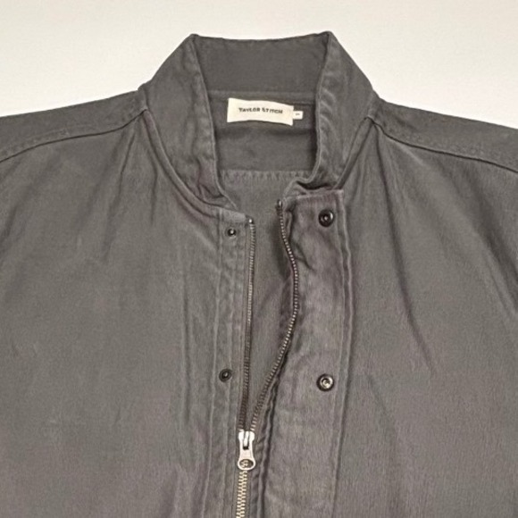 Taylor Stitch Mens Size 44 XL Bomber Jacket Charcoal Jungle Cloth Gray Corduroy - Picture 2 of 10